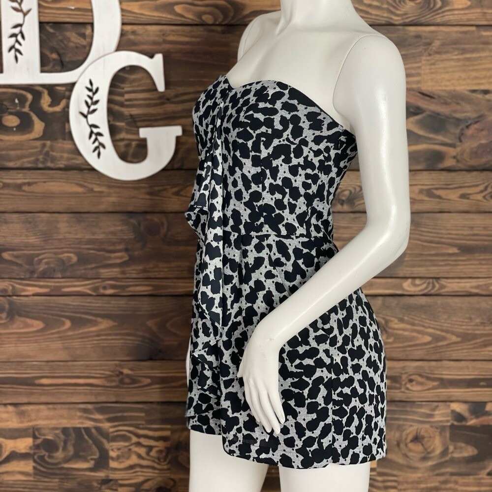 Express | Sweetheart Animal Print Romper Ruffle Front with Pockets